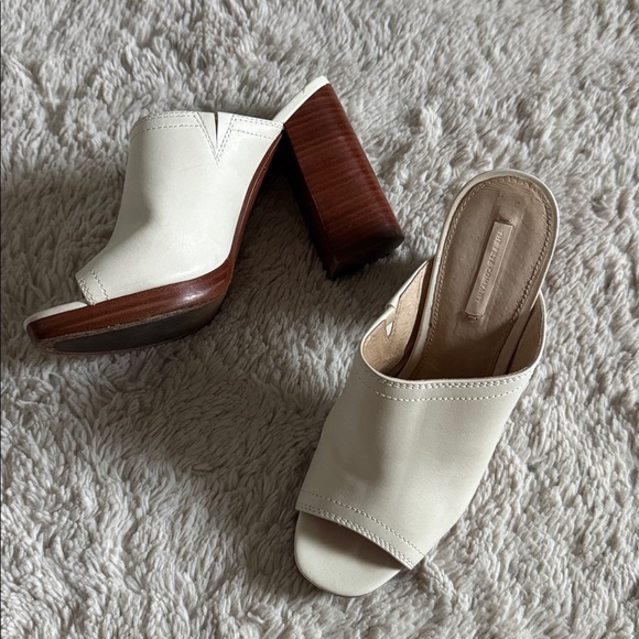 Frye Shoes - Frye Cream open toed mules with chunky heel